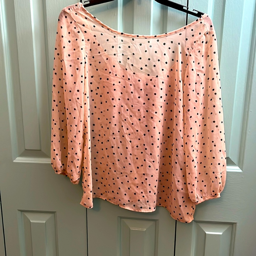 Sheer 3/4 Sleeve Blouse